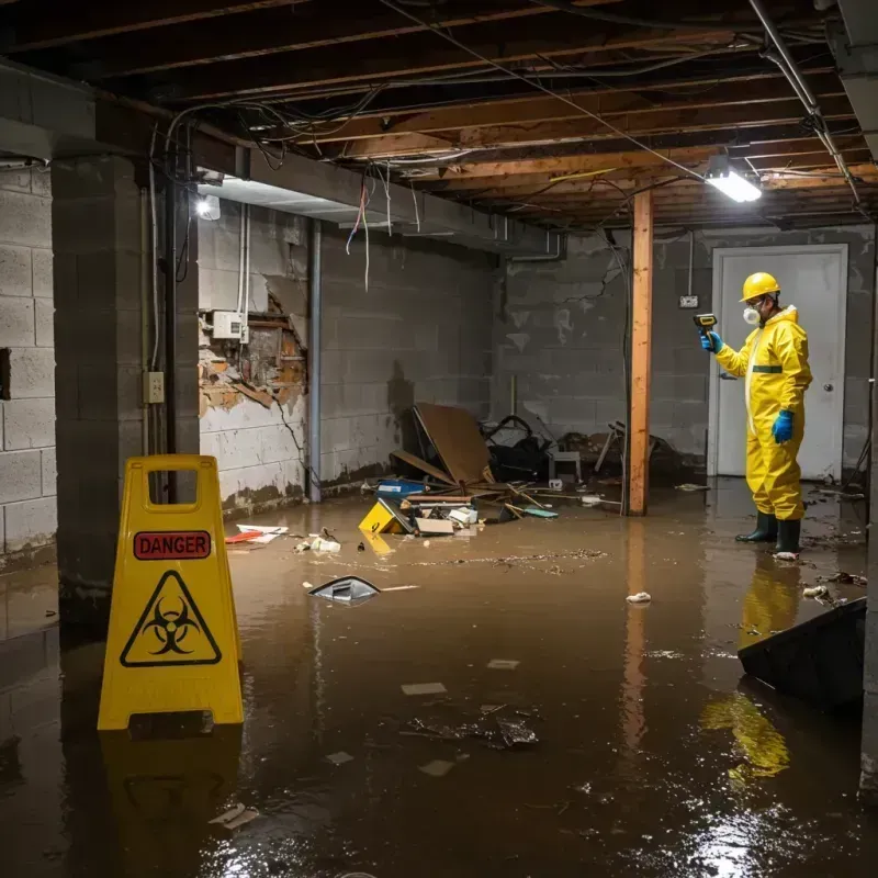 Flooded Basement Electrical Hazard in Oak Hills, PA Property